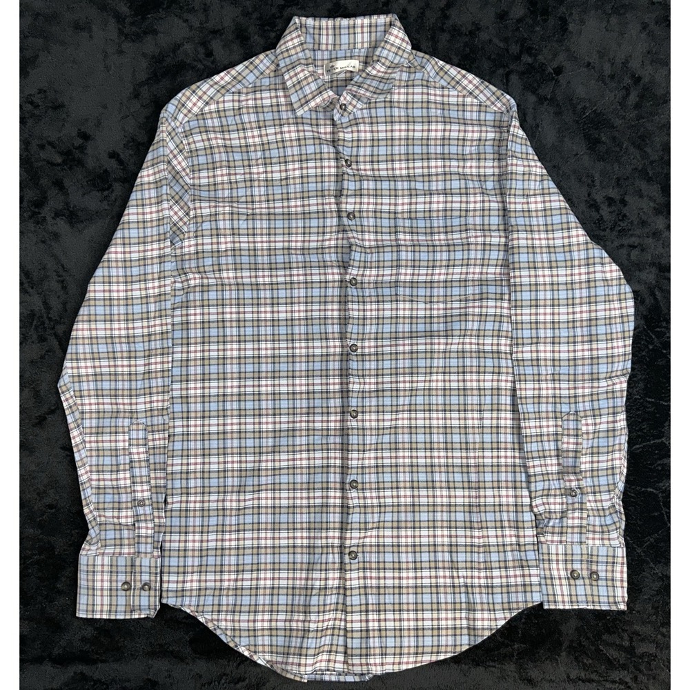 Peter Millar Golf Dress Shirt Plaid Long Sleeve Button Up Mens Size Medium 801